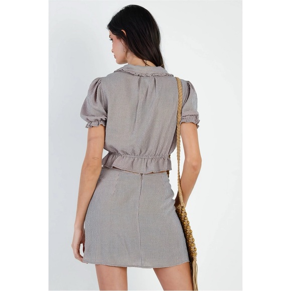 Le Lis Collection Plaid Ruffle Top Skirt Set - Picture 2 of 5